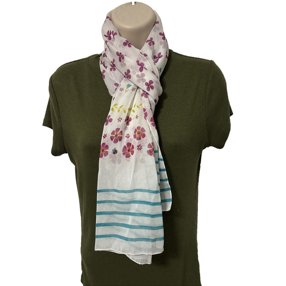 Cejon Womens 15X60" Sheer Fairy Grunge Bloomcore BOHO Scarf Pastel Spring Easter - Picture 3 of 7